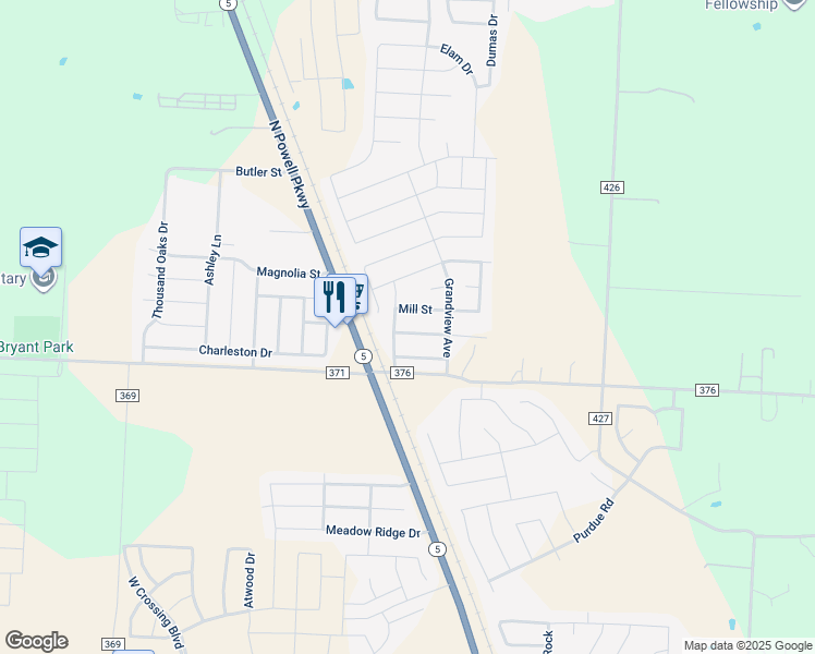 map of restaurants, bars, coffee shops, grocery stores, and more near 117 Oriole Drive in Anna