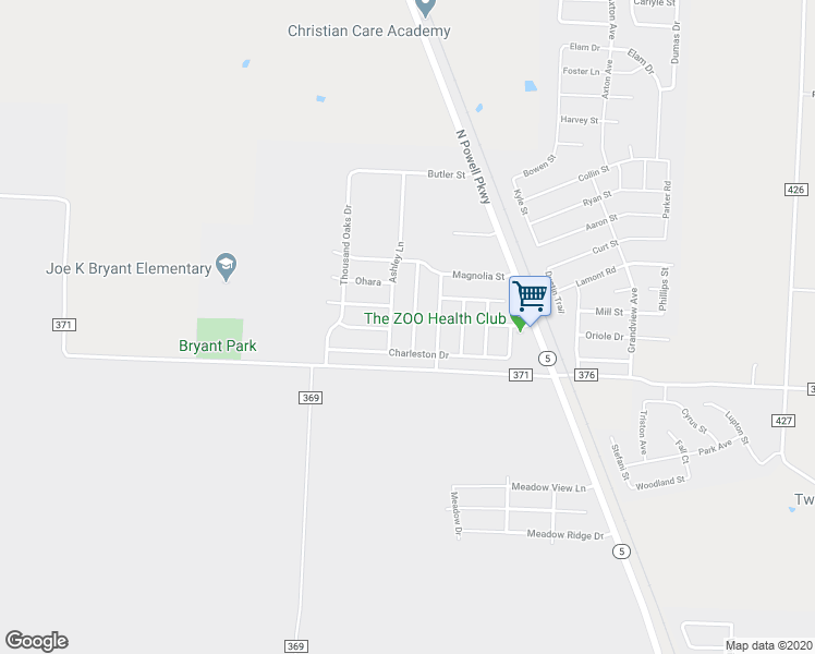 map of restaurants, bars, coffee shops, grocery stores, and more near 2601 Plantation Drive in Anna