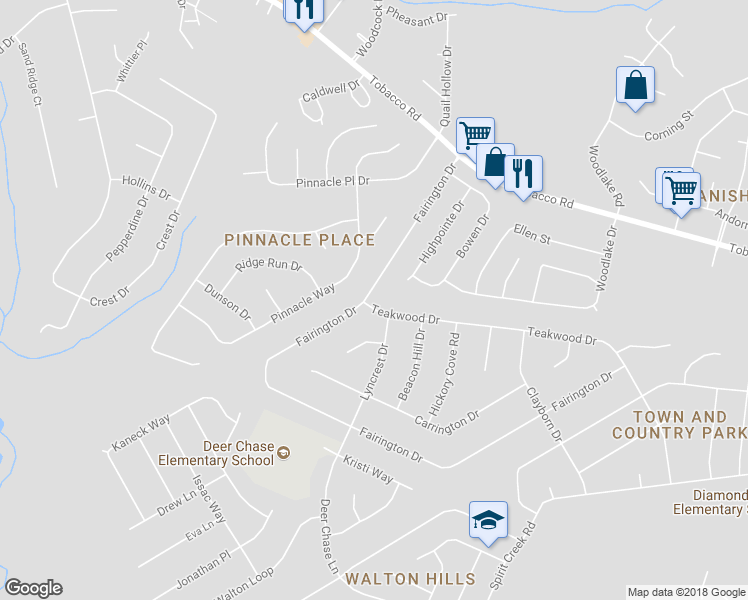 map of restaurants, bars, coffee shops, grocery stores, and more near 3738 Fairington Drive in Hephzibah