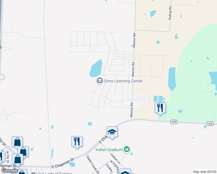 map of restaurants, bars, coffee shops, grocery stores, and more near 4012 Kensington Drive in Sanger