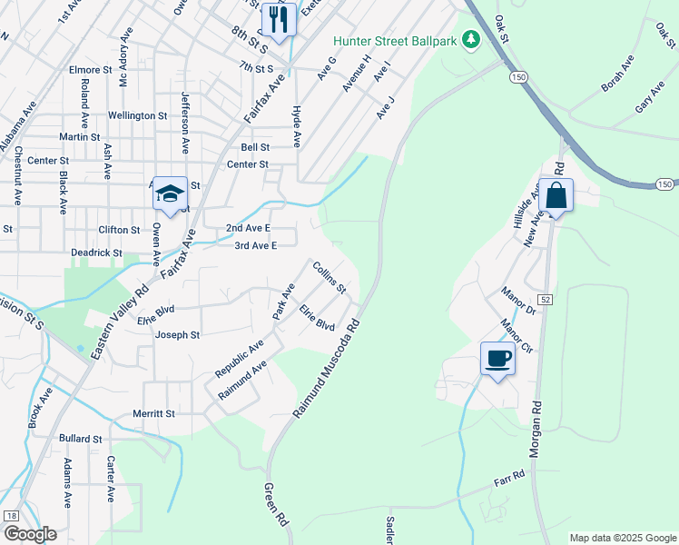 map of restaurants, bars, coffee shops, grocery stores, and more near 29 Republic Ave in Bessemer