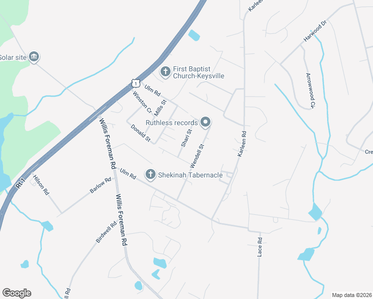 map of restaurants, bars, coffee shops, grocery stores, and more near 3816 Shari Street in Hephzibah