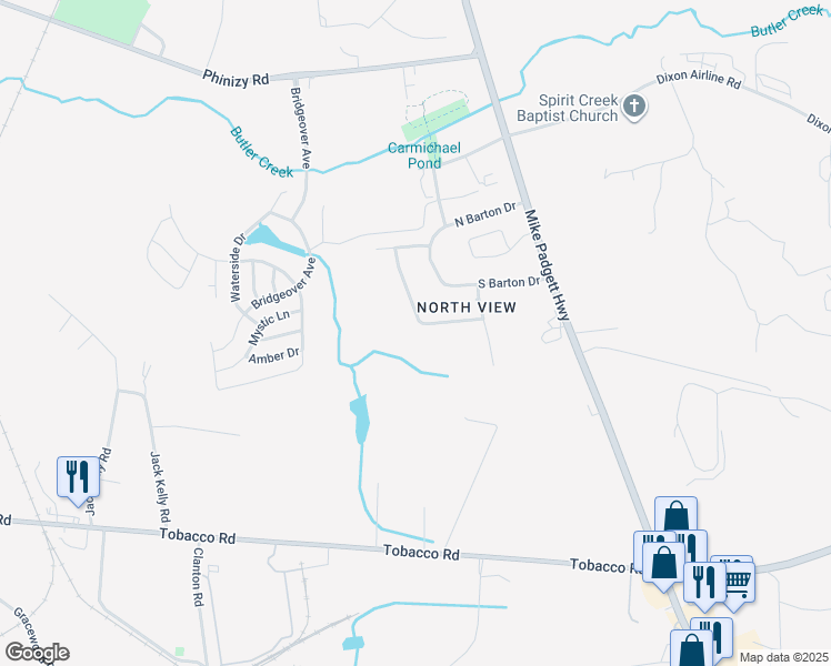 map of restaurants, bars, coffee shops, grocery stores, and more near 3523 Northpines Drive in Augusta