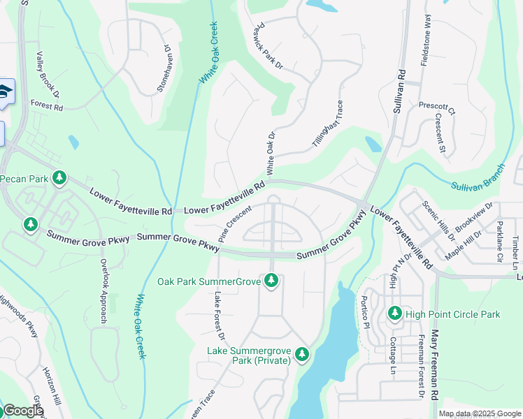 map of restaurants, bars, coffee shops, grocery stores, and more near 93 Pine Crescent in Newnan