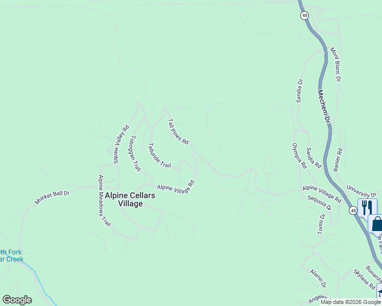 map of restaurants, bars, coffee shops, grocery stores, and more near 268-270 Alpine Village Road in Ruidoso