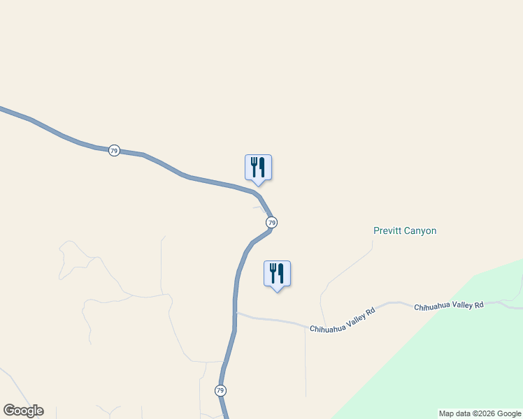 map of restaurants, bars, coffee shops, grocery stores, and more near 36732 California 79 in Warner Springs