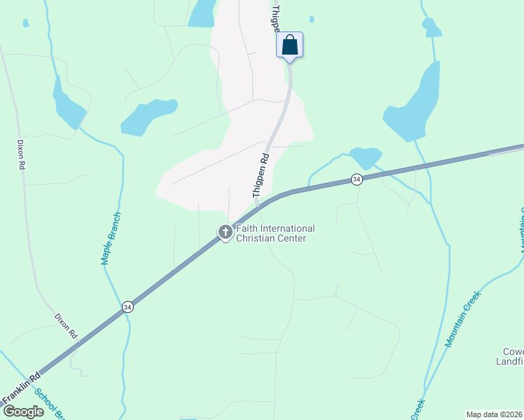 map of restaurants, bars, coffee shops, grocery stores, and more near 41 Pete Davis Road in Newnan
