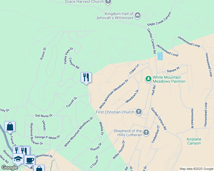 map of restaurants, bars, coffee shops, grocery stores, and more near 103-199 Charles McClellan Drive in Ruidoso