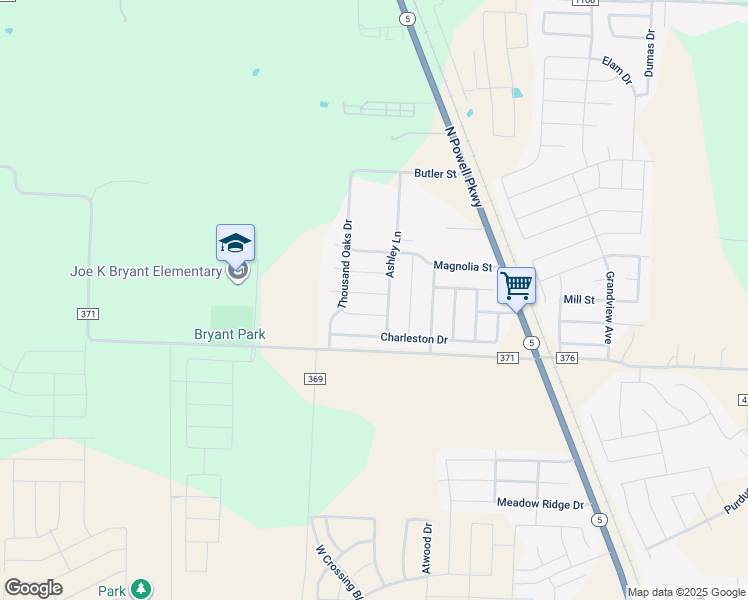 map of restaurants, bars, coffee shops, grocery stores, and more near 308 Olivia Lane in Anna