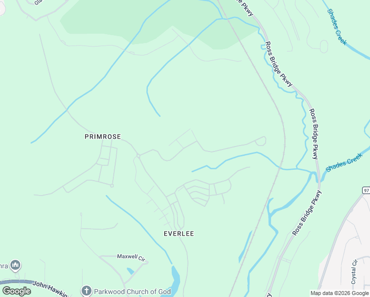 map of restaurants, bars, coffee shops, grocery stores, and more near 4290 Glasscott Crossing in Bessemer