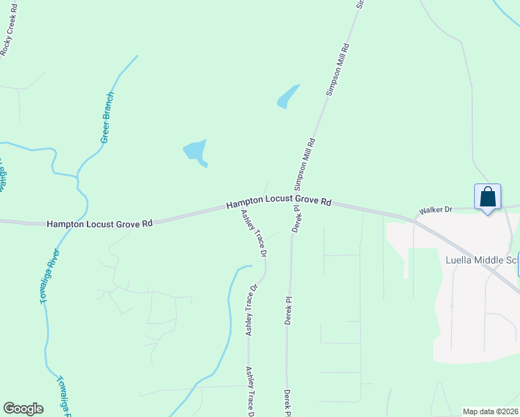 map of restaurants, bars, coffee shops, grocery stores, and more near 1584 Hampton Locust Grove Road in Locust Grove