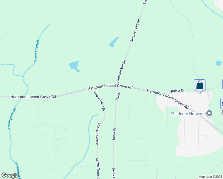 map of restaurants, bars, coffee shops, grocery stores, and more near 701 Trace Way in Locust Grove