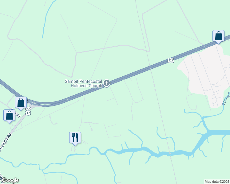 map of restaurants, bars, coffee shops, grocery stores, and more near 108 Towhee Street in Georgetown