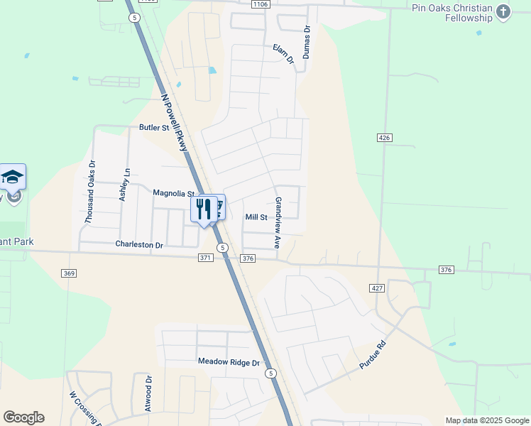 map of restaurants, bars, coffee shops, grocery stores, and more near 149 Oriole Drive in Anna