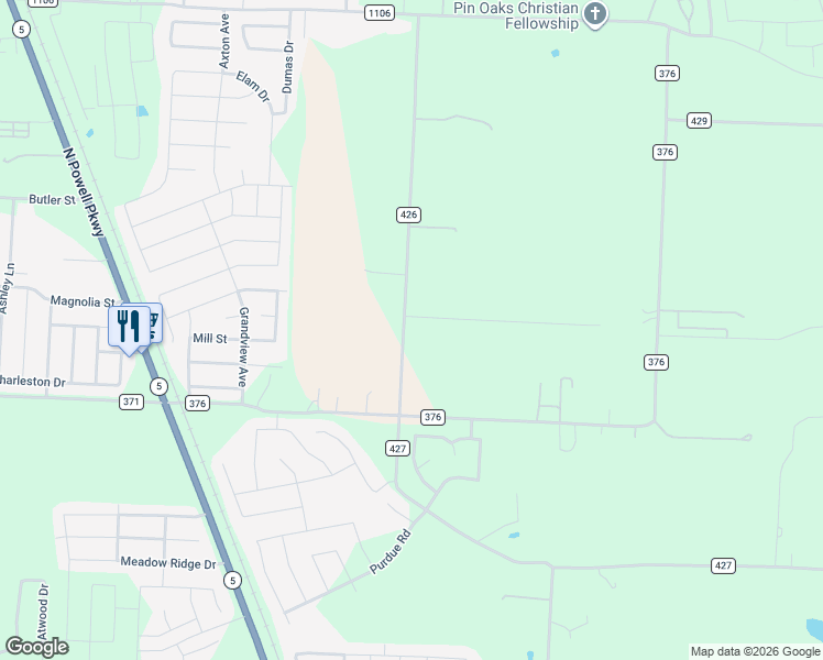 map of restaurants, bars, coffee shops, grocery stores, and more near 13043 County Road 426 in Anna