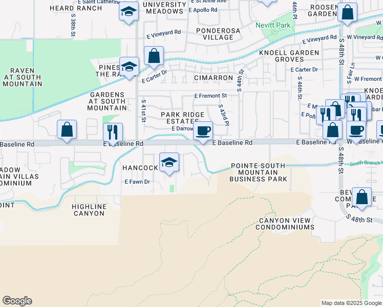 map of restaurants, bars, coffee shops, grocery stores, and more near 4238 East Cesar Chavez in Boulevard