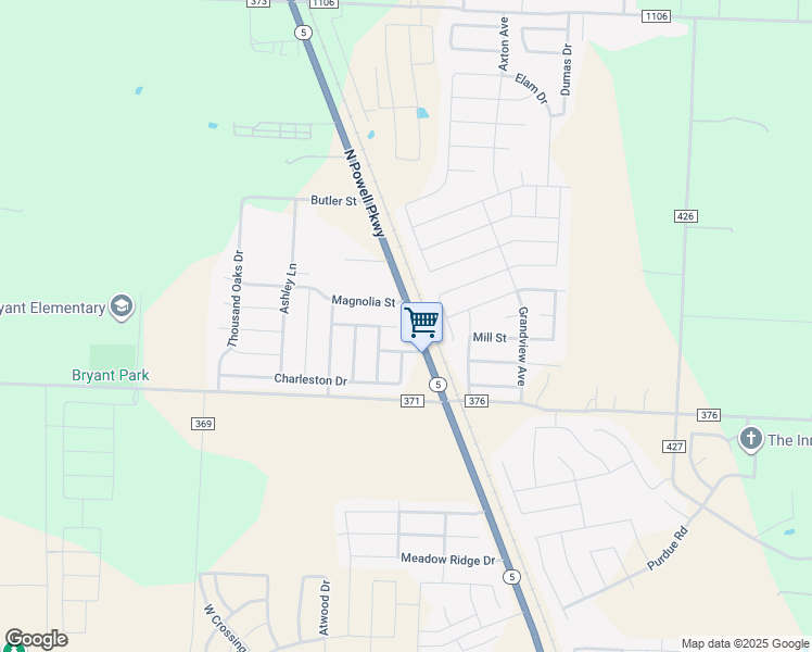 map of restaurants, bars, coffee shops, grocery stores, and more near 101 Magnolia Street in Anna