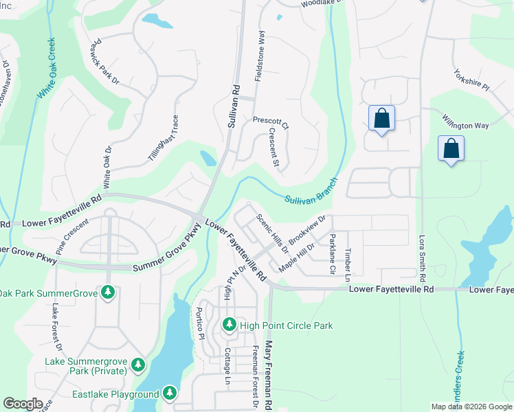 map of restaurants, bars, coffee shops, grocery stores, and more near 106 Scenic Hills Drive in Newnan