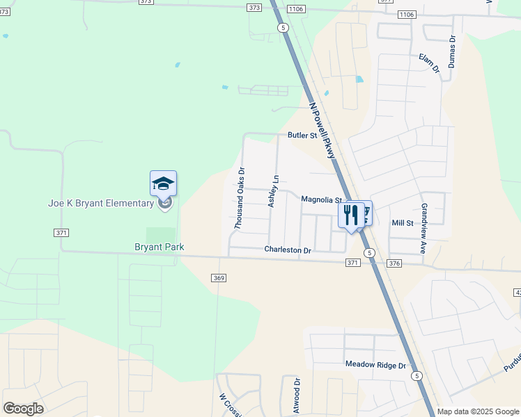 map of restaurants, bars, coffee shops, grocery stores, and more near 310 Ohara in Anna