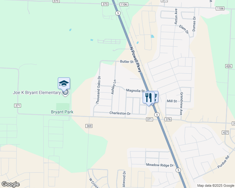 map of restaurants, bars, coffee shops, grocery stores, and more near 2809 Plantation Drive in Anna