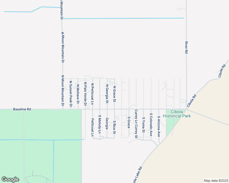 map of restaurants, bars, coffee shops, grocery stores, and more near North Grace Street in Cibola