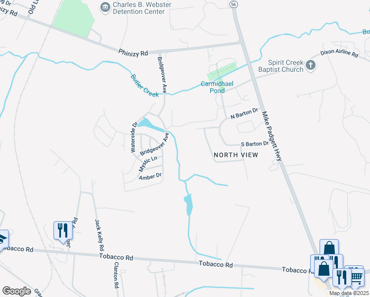 map of restaurants, bars, coffee shops, grocery stores, and more near 2702 Stream Lane in Augusta