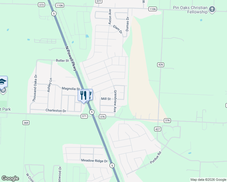 map of restaurants, bars, coffee shops, grocery stores, and more near 149 Perkins Court in Anna