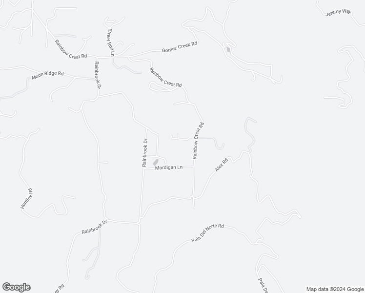 map of restaurants, bars, coffee shops, grocery stores, and more near 334 Rainbow Crest Road in Fallbrook