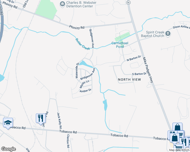 map of restaurants, bars, coffee shops, grocery stores, and more near 2702 Stream Lane in Augusta