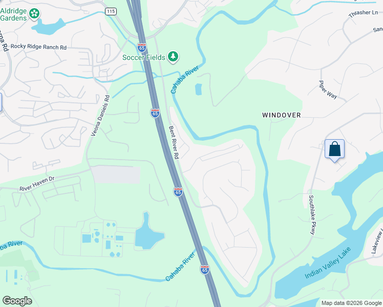 map of restaurants, bars, coffee shops, grocery stores, and more near 1447 River Walk Circle in Birmingham