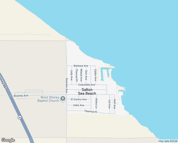 map of restaurants, bars, coffee shops, grocery stores, and more near 3441 Santa Rosa Avenue in Thermal