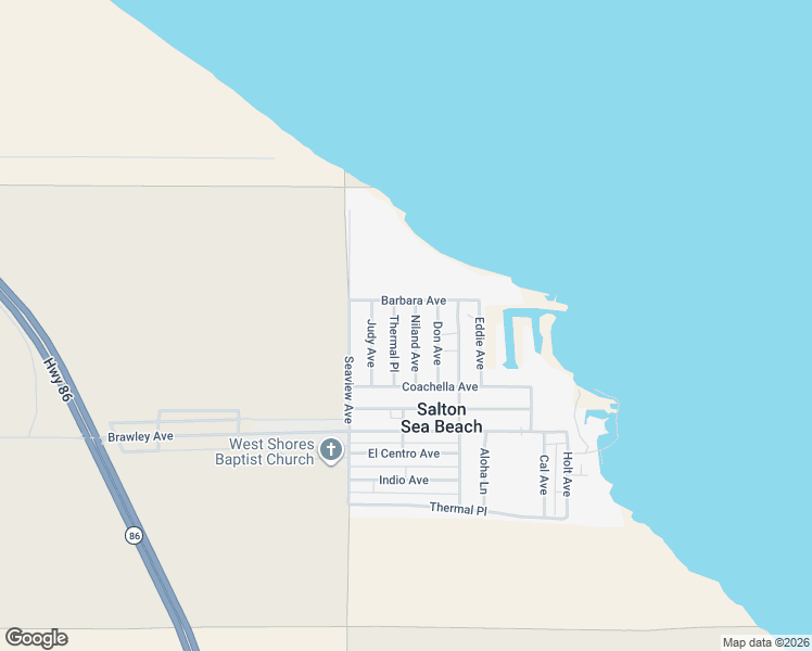 map of restaurants, bars, coffee shops, grocery stores, and more near 3441 Niland Avenue in Thermal