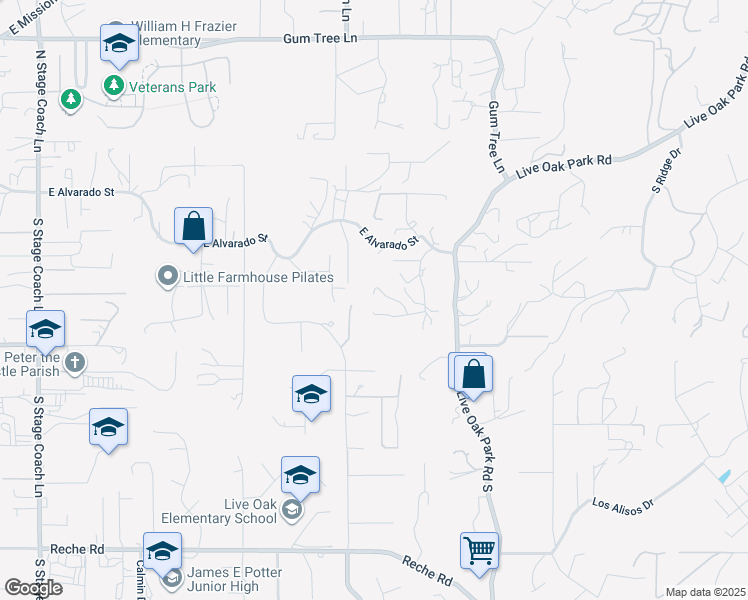 map of restaurants, bars, coffee shops, grocery stores, and more near 287 Vía De Amo in Fallbrook