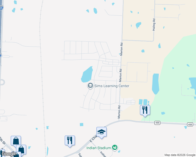 map of restaurants, bars, coffee shops, grocery stores, and more near 4900 Lake Park Drive in Sanger