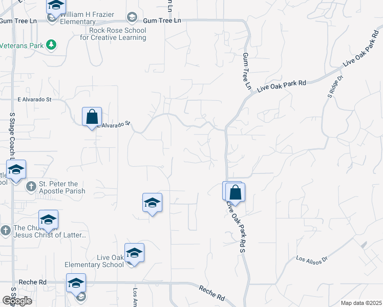 map of restaurants, bars, coffee shops, grocery stores, and more near 287 Vía De Amo in Fallbrook