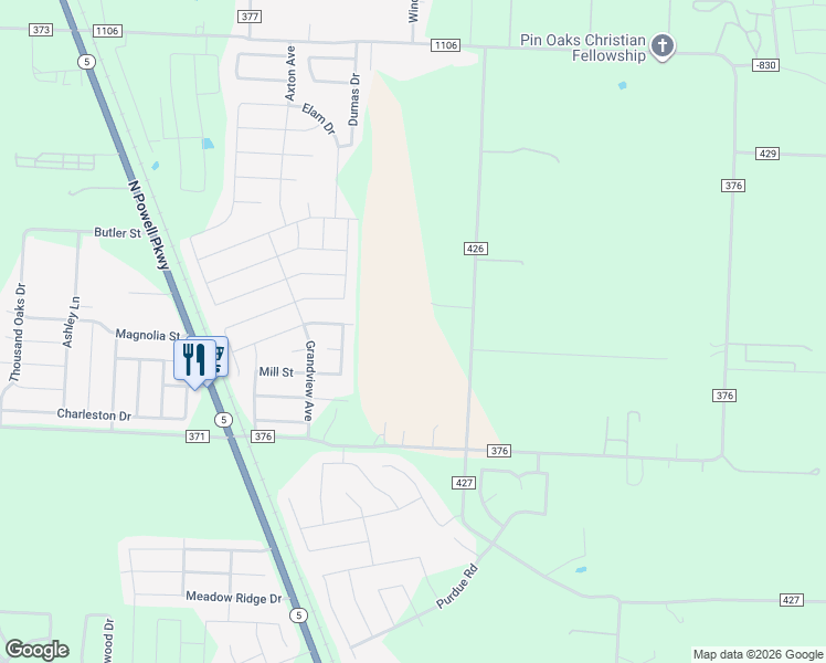 map of restaurants, bars, coffee shops, grocery stores, and more near 13043 County Road 426 in Anna