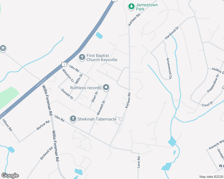 map of restaurants, bars, coffee shops, grocery stores, and more near 3856 Wendell Street in Hephzibah