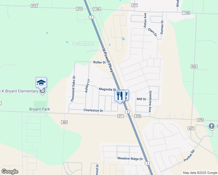 map of restaurants, bars, coffee shops, grocery stores, and more near 113 Magnolia Street in Anna
