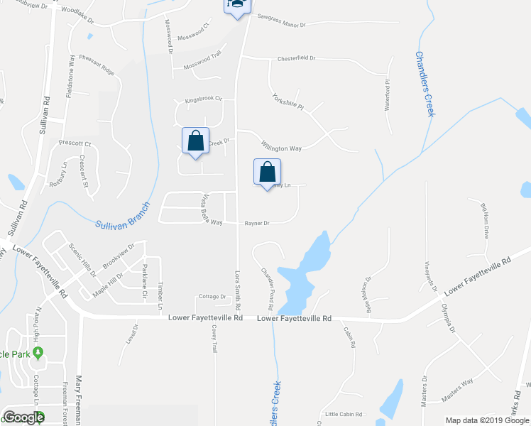 map of restaurants, bars, coffee shops, grocery stores, and more near 40 Rayner Drive in Newnan
