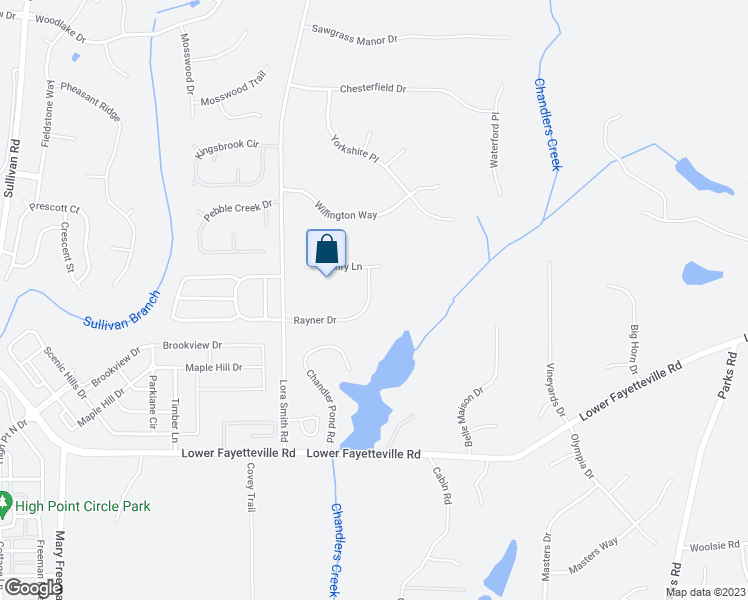 map of restaurants, bars, coffee shops, grocery stores, and more near 109 Rayner Drive in Newnan