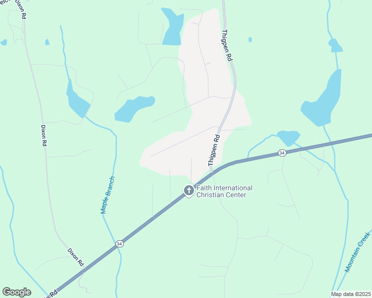 map of restaurants, bars, coffee shops, grocery stores, and more near 70 Hope Shirey Way in Newnan