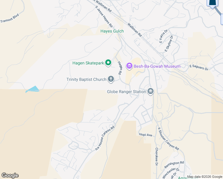map of restaurants, bars, coffee shops, grocery stores, and more near 77 Baseline Spur in Globe