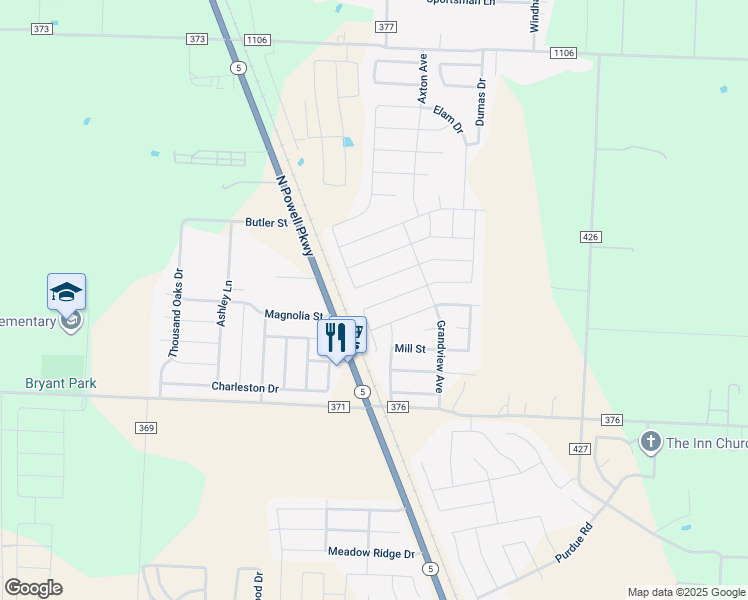 map of restaurants, bars, coffee shops, grocery stores, and more near 113 Aaron Street in Anna