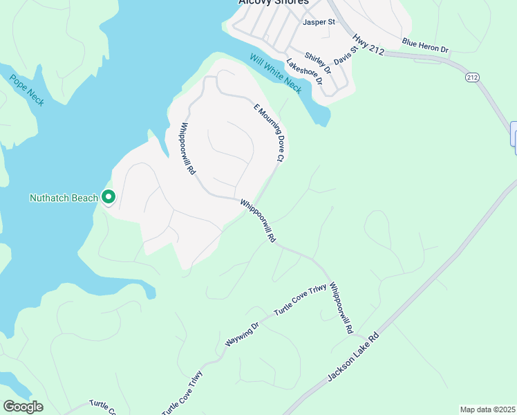 map of restaurants, bars, coffee shops, grocery stores, and more near 18 East Mourning Dove Court in Monticello