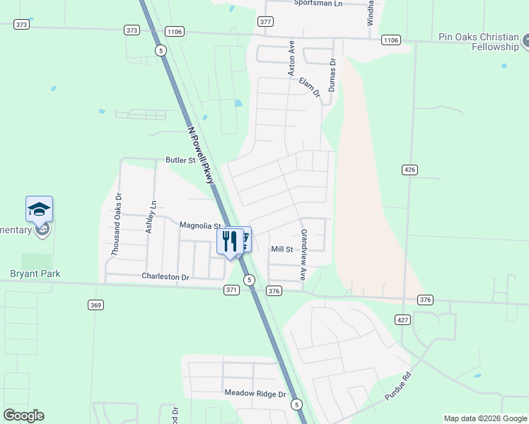 map of restaurants, bars, coffee shops, grocery stores, and more near 113 Aaron Street in Anna