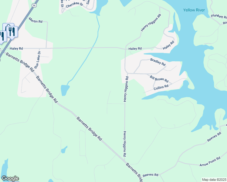 map of restaurants, bars, coffee shops, grocery stores, and more near 220 Sugar Hill Court in Jackson