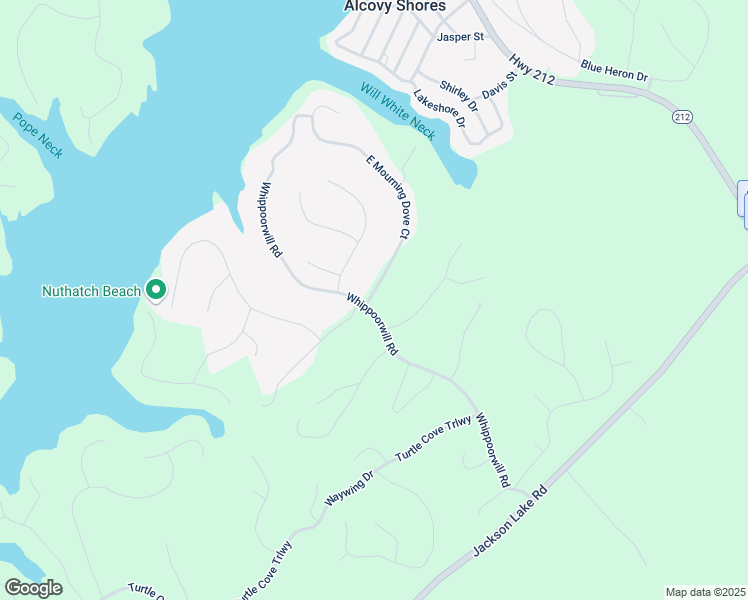 map of restaurants, bars, coffee shops, grocery stores, and more near 18 East Mourning Dove Court in Monticello