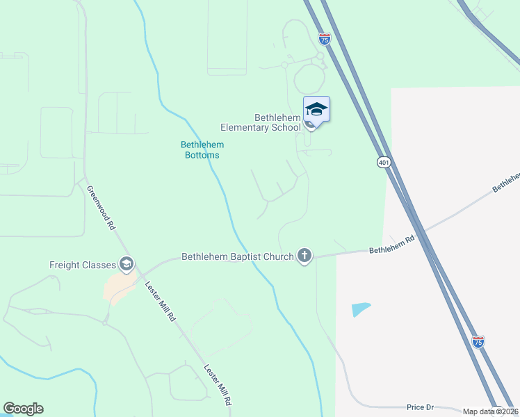 map of restaurants, bars, coffee shops, grocery stores, and more near 510 Curry Ridge Court in Locust Grove