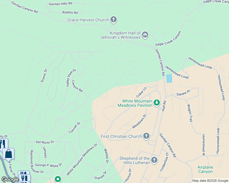 map of restaurants, bars, coffee shops, grocery stores, and more near 198 Charles McClellan Drive in Ruidoso