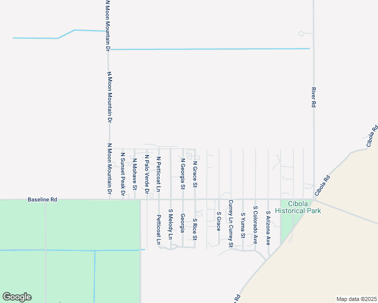 map of restaurants, bars, coffee shops, grocery stores, and more near North Grace Street in Cibola